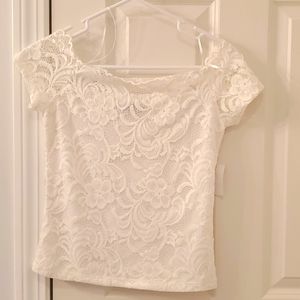 brand new with tags white lace off the shoulder lined shirt